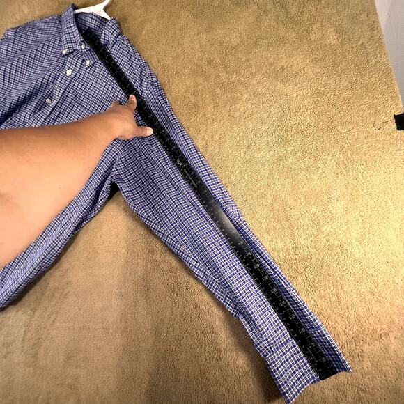 Lauren Ralph Lauren Men Blue Button Up Long Sleeve Shirt Non Iron Size 17 36/37 - Picture 5 of 8